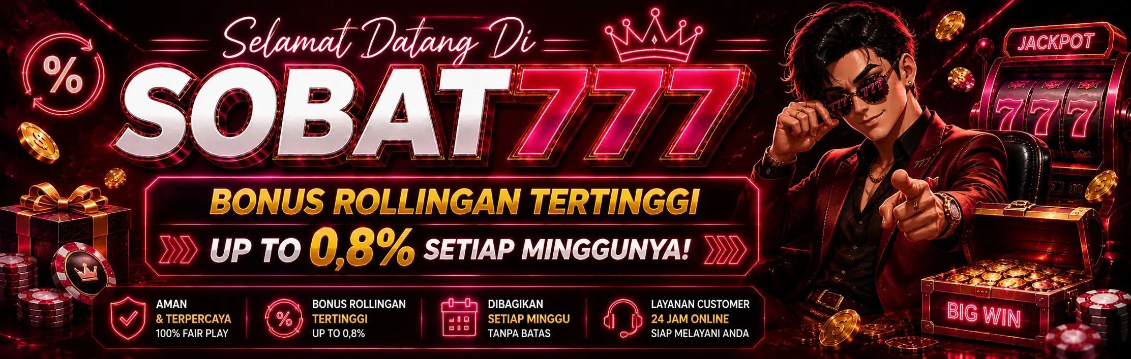 Bonus Rollingan Tertinggi Up To 0,8% Setiap Minggunya!